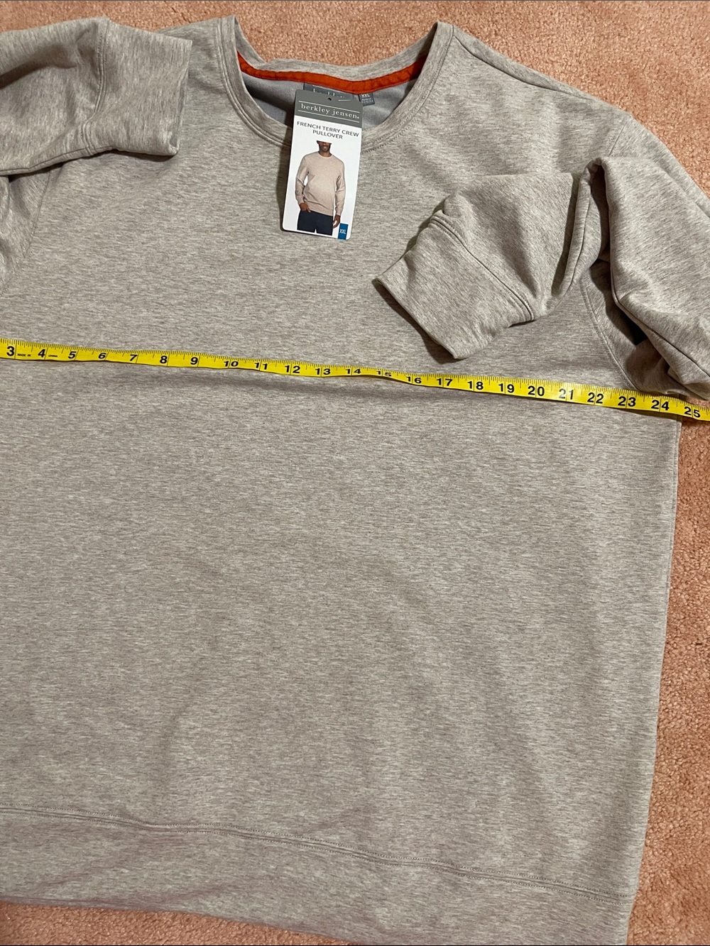 Men's Crewneck Sweater in taupe /beige color - Picture 7 of 11